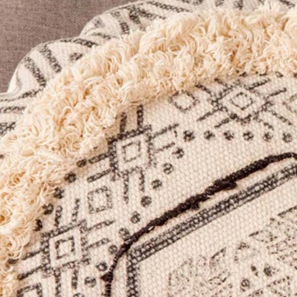 NWT $120 UMA KNITTED PATTERN COTTON CUSHION POUF - Set of 2! - Picture 2 of 6